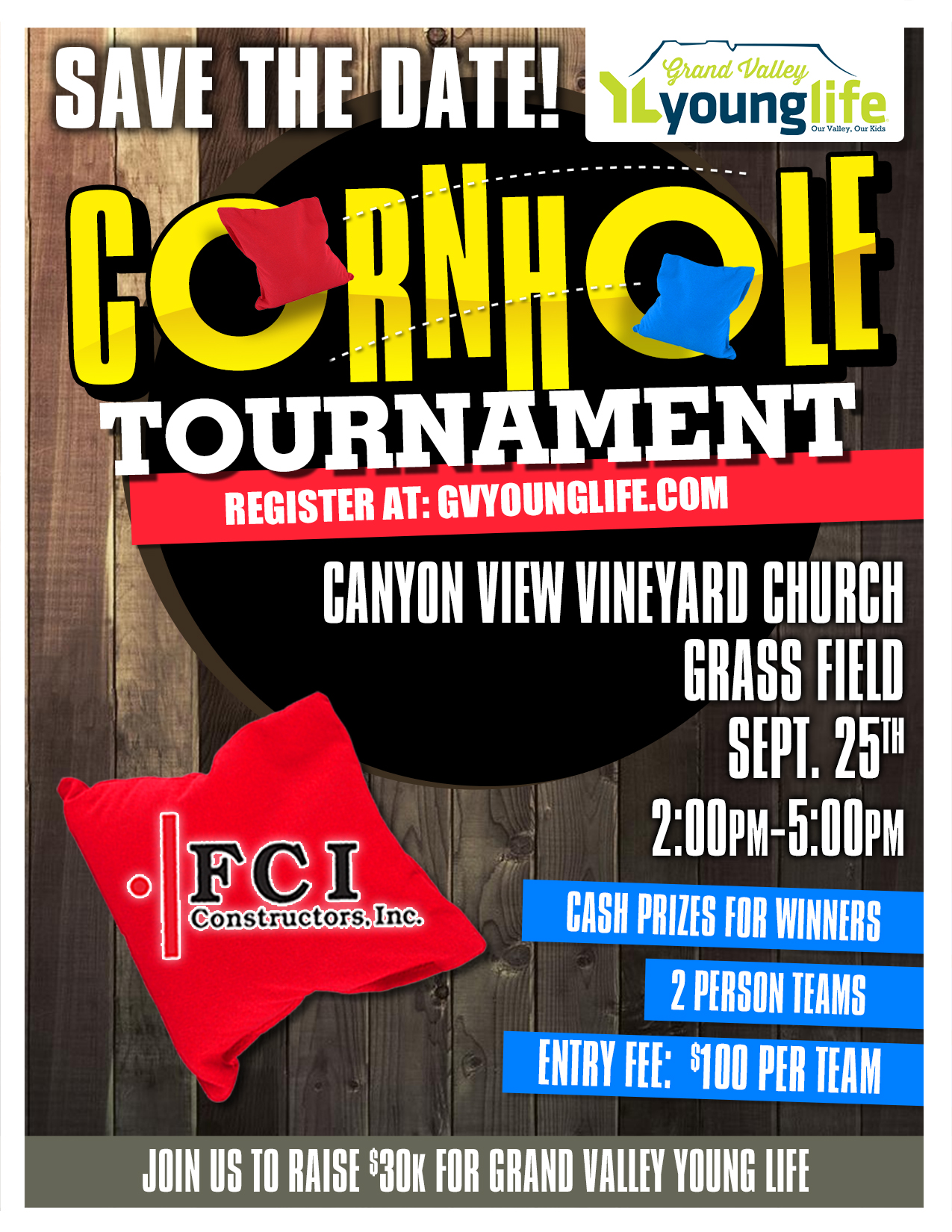 Grand Valley Young Life Cornhole Tournament 2022